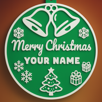 Kişiselleştirilmiş Altın Noel Süsü - 3D Baskı Yılbaşı Aksesuarı