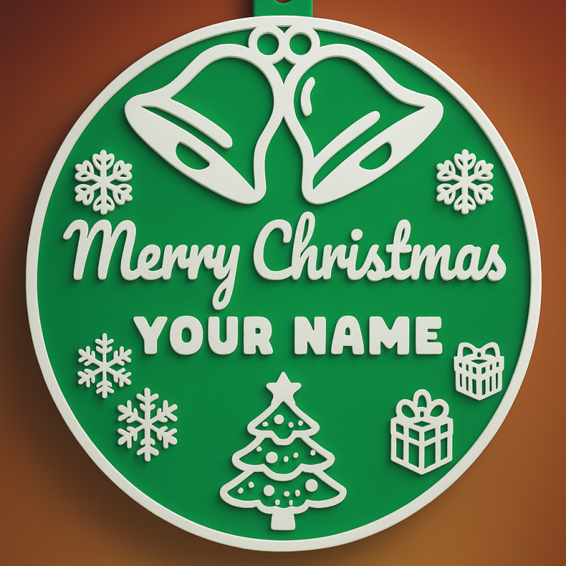 Kişiselleştirilmiş Altın Noel Süsü - 3D Baskı Yılbaşı Aksesuarı Kişiselleştirilmiş Altın Noel Süsü - 3D Baskı Yılbaşı Aksesuarı