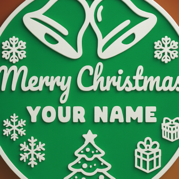 Kişiselleştirilmiş Altın Noel Süsü - 3D Baskı Yılbaşı Aksesuarı