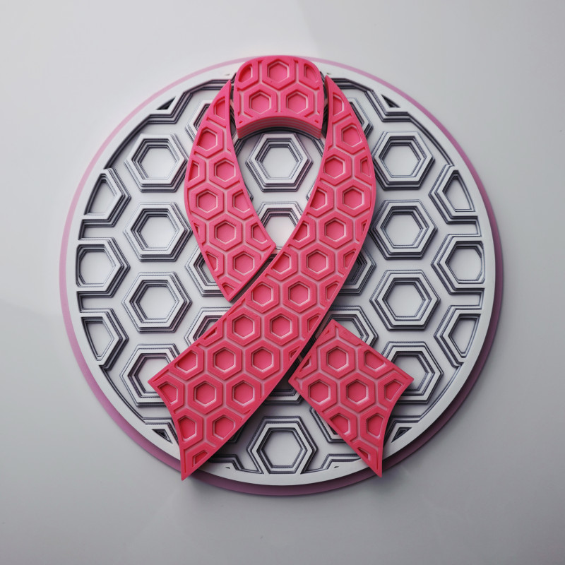 Boyutlu Farkındalık Kurdele Mozaik Duvar Dekoru - 3D Baskı