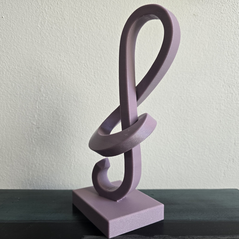 Şık Sol Anahtarı Müzik Heykeli - 3D Baskı Dekor