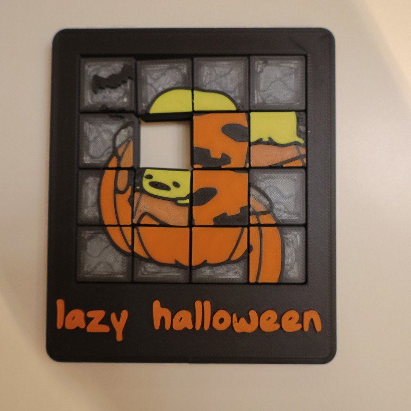 Tembel Cadılar Bayramı Sürgülü Bulmaca - 3D Baskı Puzzle