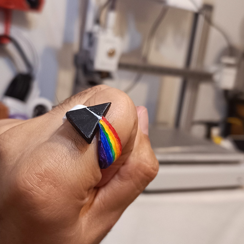 Pink Floyd Karanlık Ay Yüzüğü - 3D Baskılı Özel Tasarım