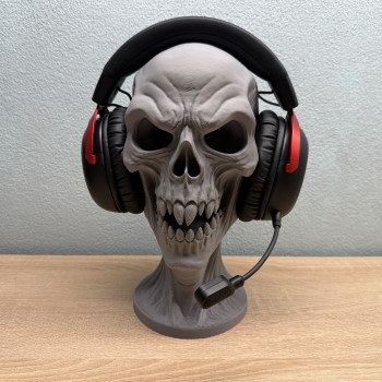 Korkunç Kafatası Kulaklık Askısı - 3D Baskı Ofis Dekorasyonu