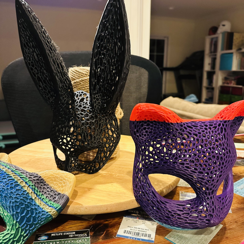 Halloween Hayvan Maskeleri - 3D Baskı Tavşan Kedi Tilki Kostüm Aksesuarı