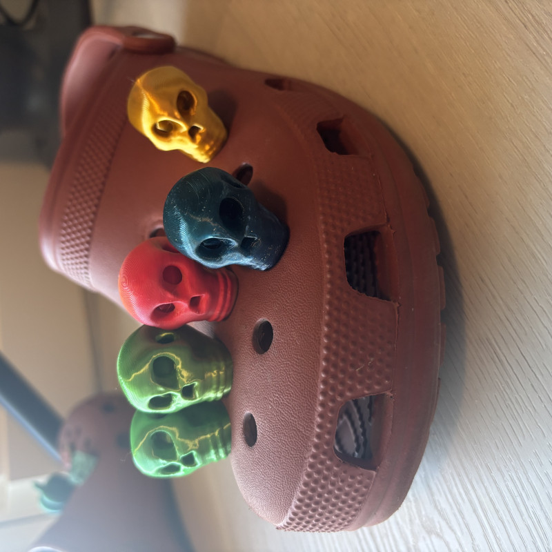 Kafatası Krok Aksesuarı - Sağlam Bağlantılı 3D Baskı Charm