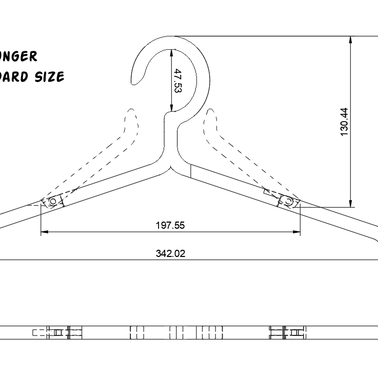 Katlanır Standart Boy Askı - Hafif ve Dayanıklı 3D Baskı Ürün
