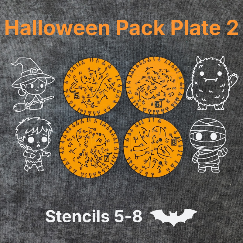 Dönen Şablon Cadılar Bayramı Paketi - 12 Farklı Desen 3D Baskı