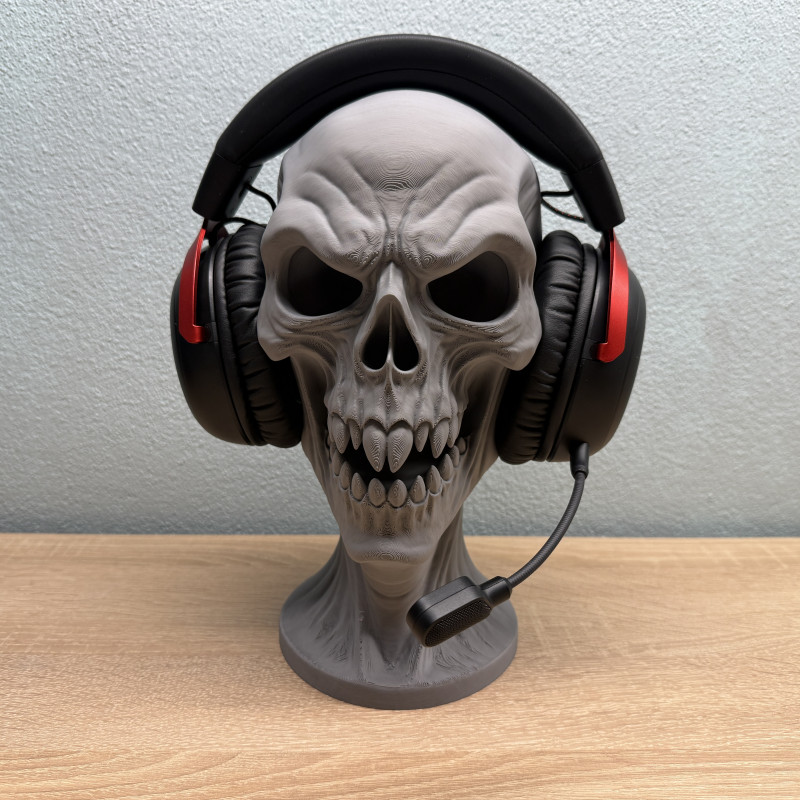 Korkunç Kafatası Kulaklık Askısı - 3D Baskı Ofis Dekorasyonu