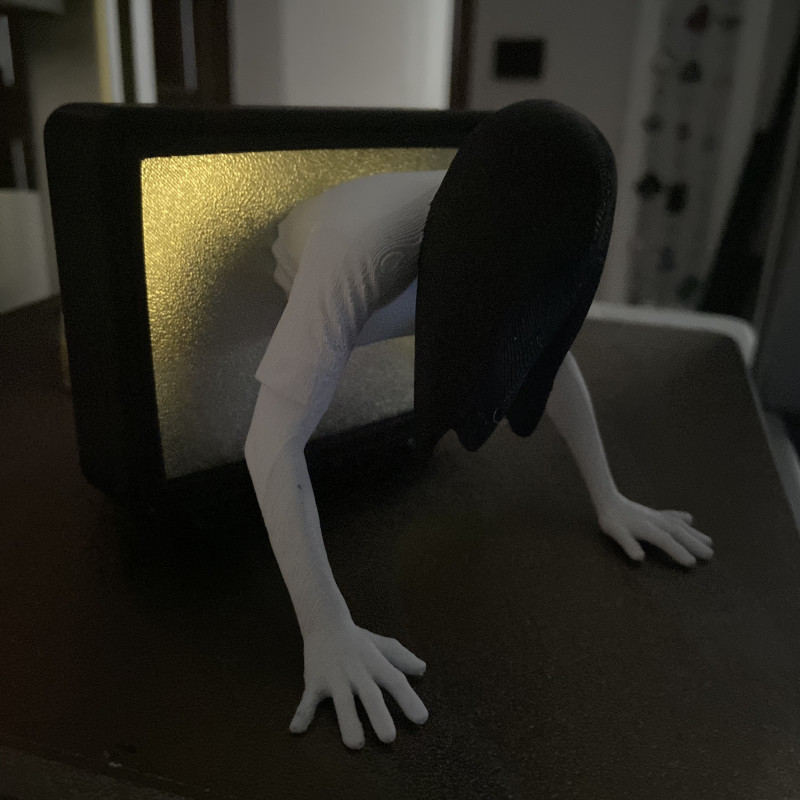 The Ring Samara TV Diorama 3D Baskı Korku Figürü