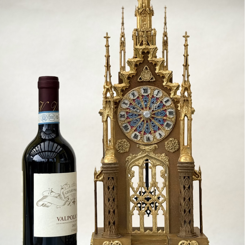 Fransız Katedral Saati ve Şamdanları - 3D Baskı Dekoratif Koleksiyon