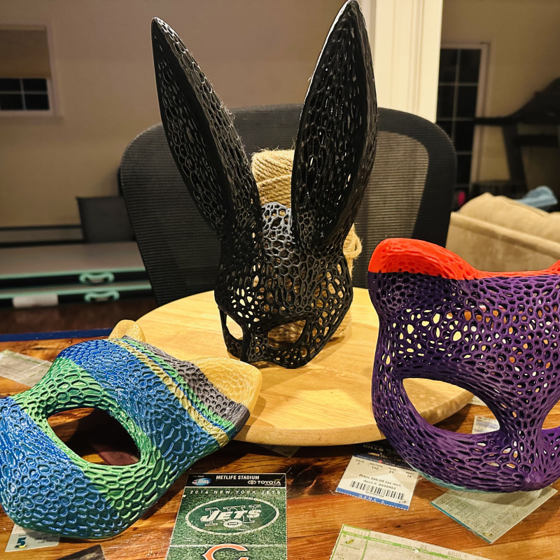 Halloween Hayvan Maskeleri - 3D Baskı Tavşan Kedi Tilki Kostüm Aksesuarı