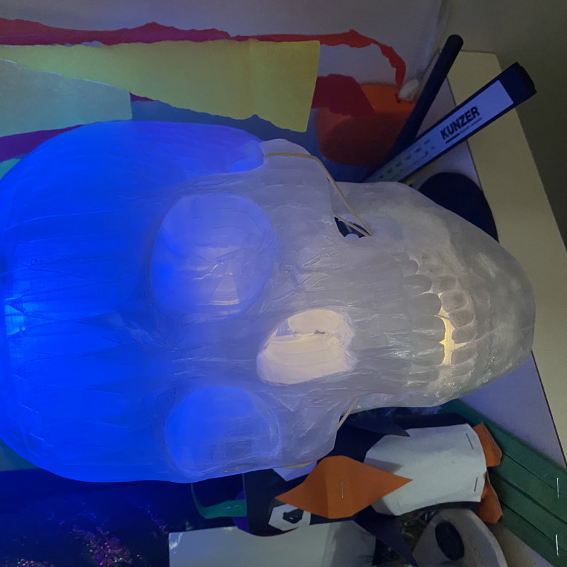 Çok Amaçlı Kafatası Feneri - Şeker Dispanseri - Kulaklık Standı