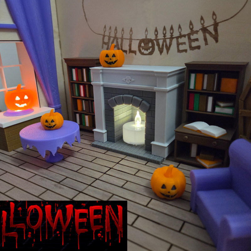 Mini Halloween Evi Dioraması - 3D Baskı Dekor
