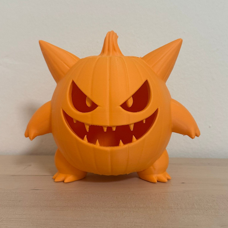 Gengar Kabak Halloween LED Lamba - 3D Baskı Dekor