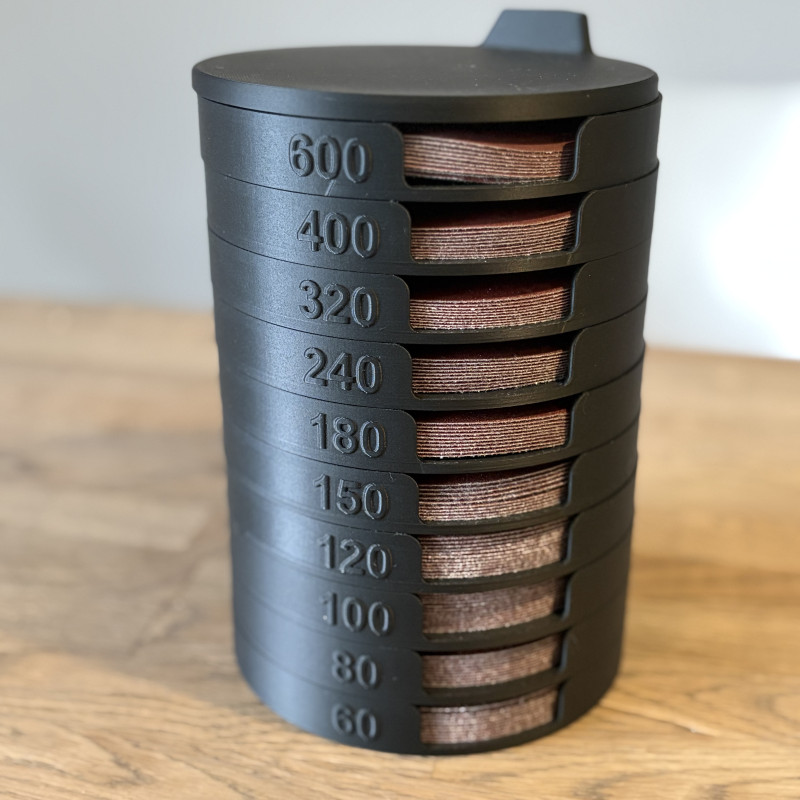 125 mm Zımpara Diskleri için Özel Dispenser - 3D Baskılı Organizatör