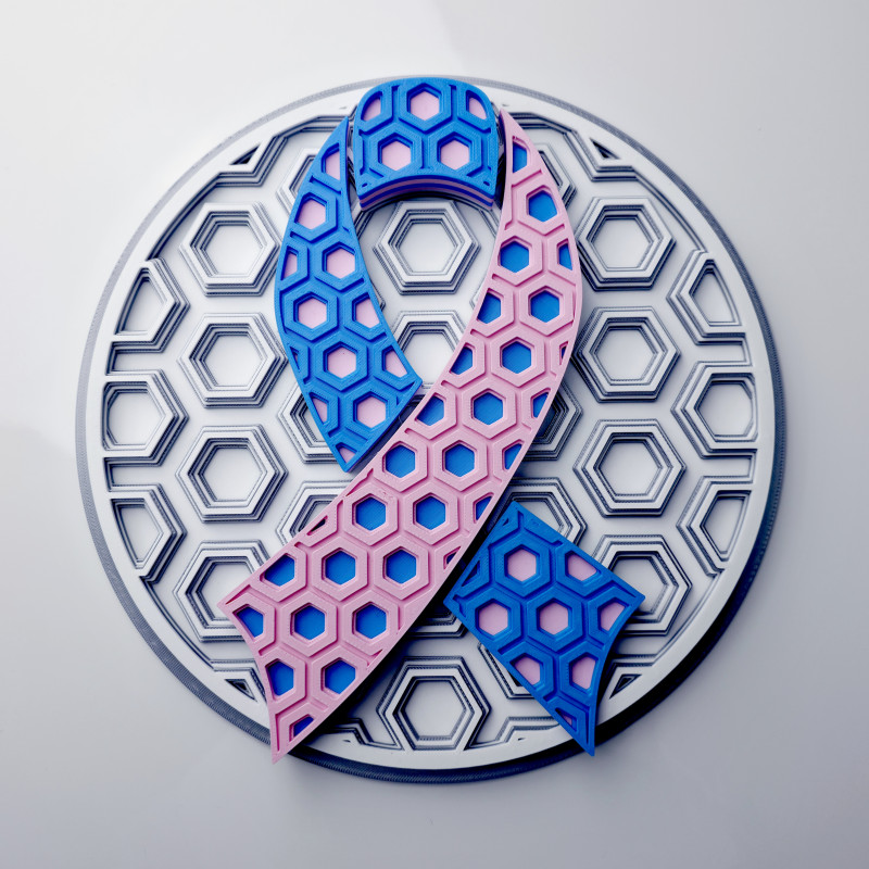 Boyutlu Farkındalık Kurdele Mozaik Duvar Dekoru - 3D Baskı