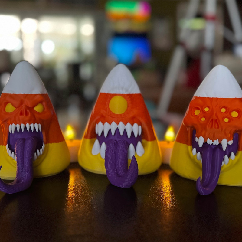 Cadılar Bayramı Şeker Mısır Canavarları 3D Baskı Dekor