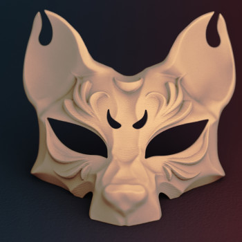 Kitsune Maske - Japon Tilki Ruhu 3D Baskı Dekoratif Maske