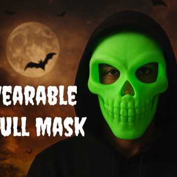 Parlayan Kafatası Maskesi - Işıkta Parlayan Cadılar Bayramı Aksesuarı