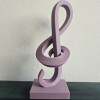 Şık Sol Anahtarı Müzik Heykeli - 3D Baskı Dekor