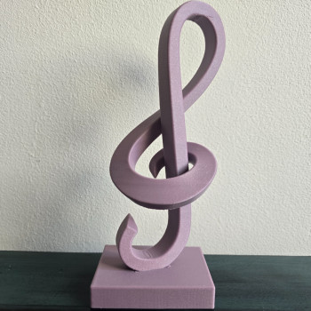Şık Sol Anahtarı Müzik Heykeli - 3D Baskı Dekor