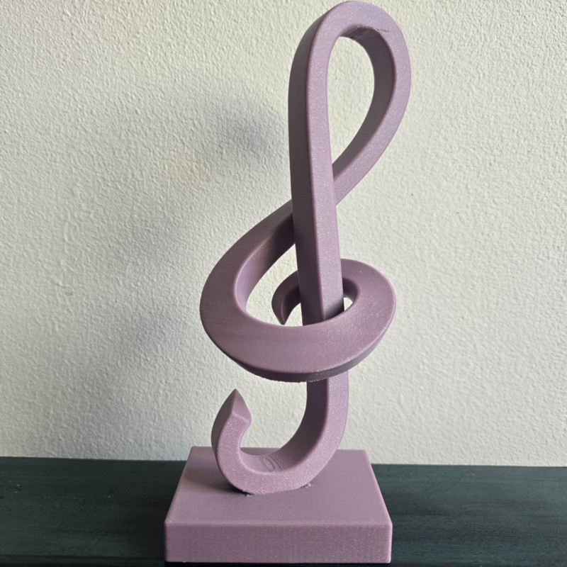 Şık Sol Anahtarı Müzik Heykeli - 3D Baskı Dekor