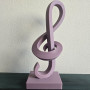 Şık Sol Anahtarı Müzik Heykeli - 3D Baskı Dekor