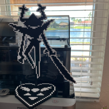 Deltarune Gürleyen Şövalye 3D Baskılı Gösterim Standı