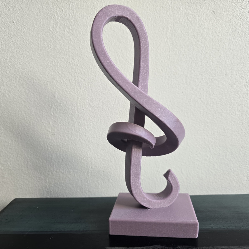 Şık Sol Anahtarı Müzik Heykeli - 3D Baskı Dekor