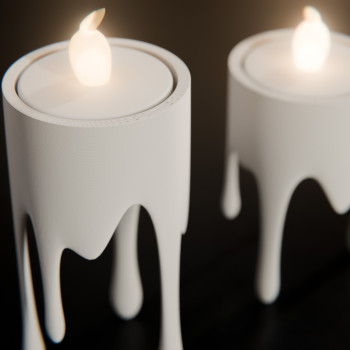 Yüzen Damlayan Mumluk - LED Tealight Dekoratif 3D Baskı
