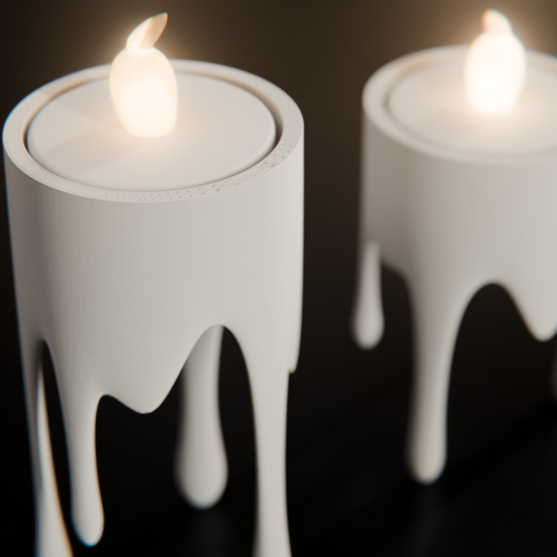 Yüzen Damlayan Mumluk - LED Tealight Dekoratif 3D Baskı