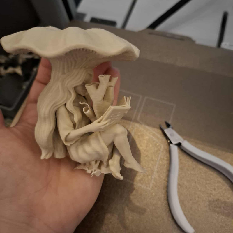 Mantar Peri 3D Baskı Heykel - Fantastik Dekor Figürü