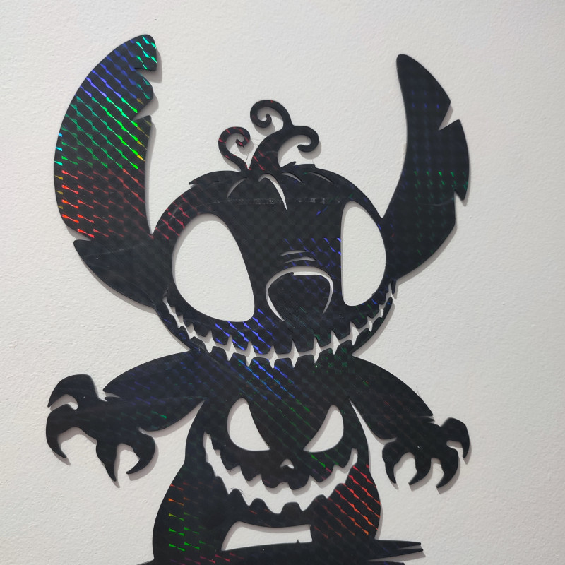 Halloween 2025 Stitch Karanlıkta Parlayan Dekoratif 3D Duvar Tablosu