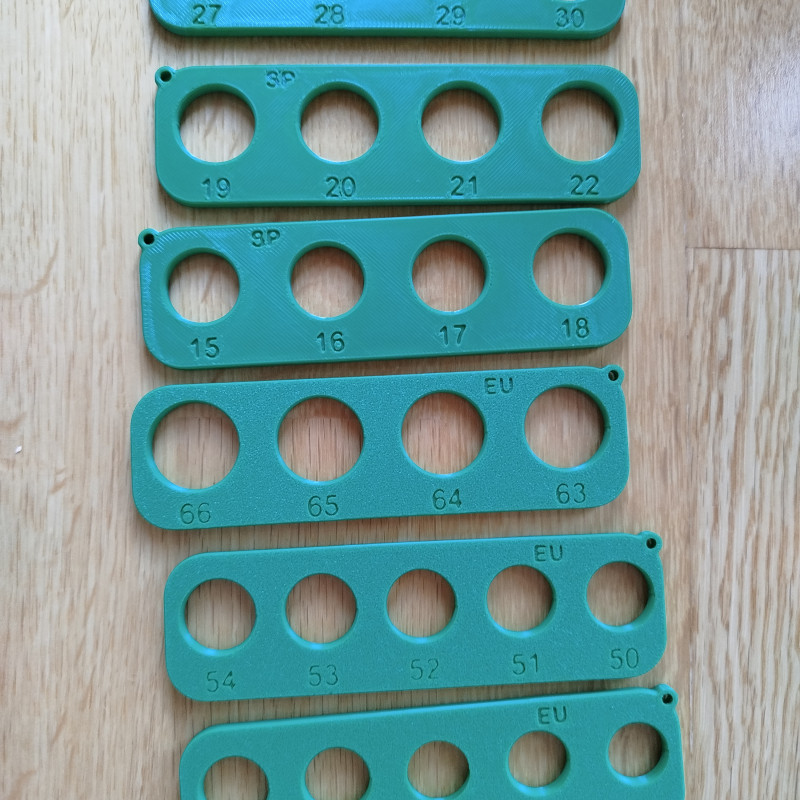 Avrupa ve İspanya Yüzük Ölçüm Aparatı - 3D Baskı