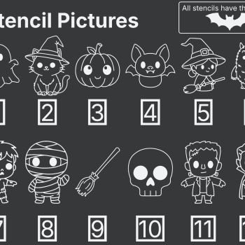 Dönen Şablon Cadılar Bayramı Paketi - 12 Farklı Desen 3D Baskı