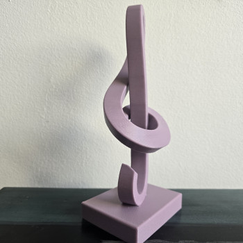 Şık Sol Anahtarı Müzik Heykeli - 3D Baskı Dekor