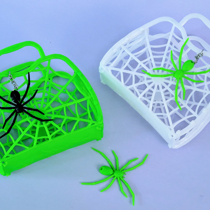 TPU Örümcek Ağı Cadılar Bayramı Şeker Çantası - Esnek 3D Baskı