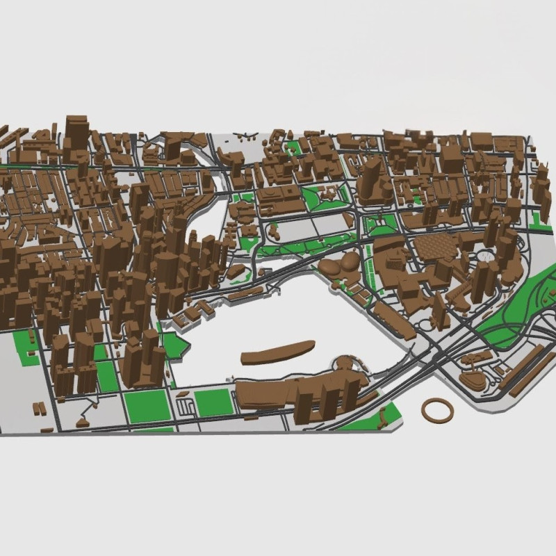 Singapur 3D Minyatürü - Marina Bay Pisti Detaylı Mimari Model