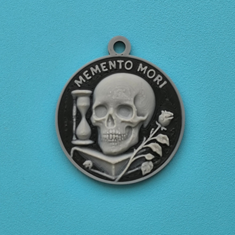 Memento Mori Plaket ve Anahtarlık - 3D Baskı Felsefi Aksesuar