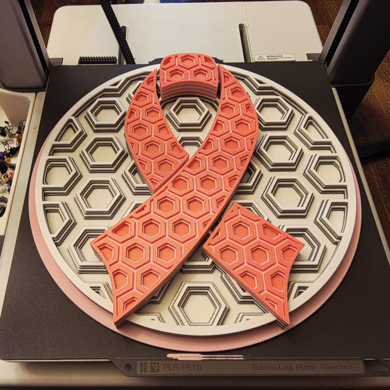 Boyutlu Farkındalık Kurdele Mozaik Duvar Dekoru - 3D Baskı