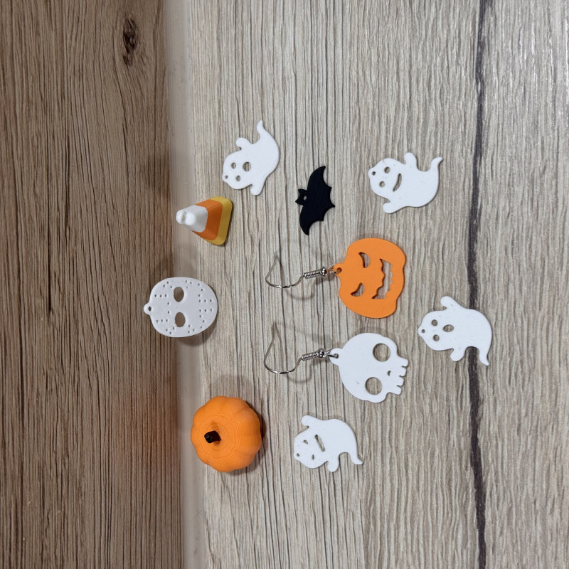 Cadılar Bayramı 3D Baskı Küpeleri - Özel Tasarım Aksesuar