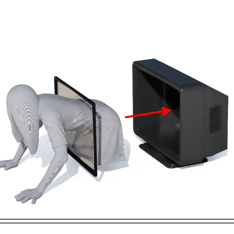 The Ring Samara TV Diorama 3D Baskı Korku Figürü