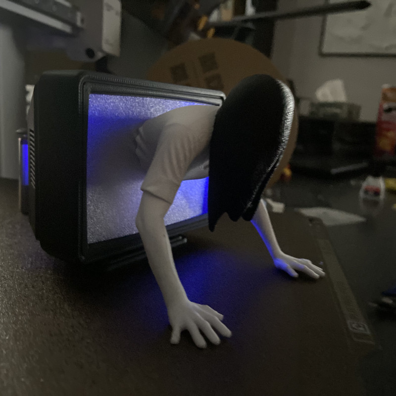 The Ring Samara TV Diorama 3D Baskı Korku Figürü