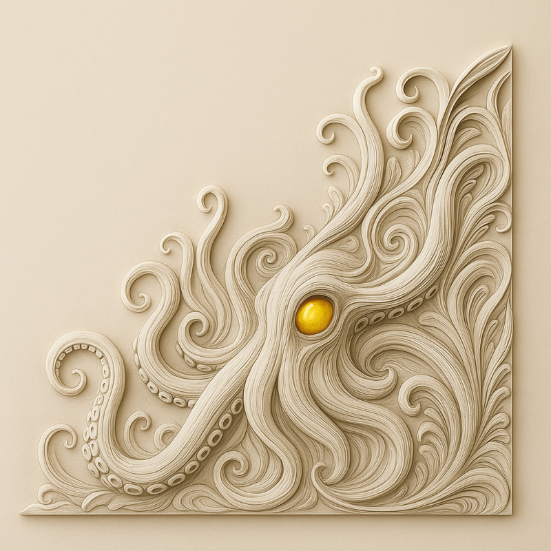 Gotik Cthulhu Kabartma Duvar Dekoru - 3D Baskı El Yapımı