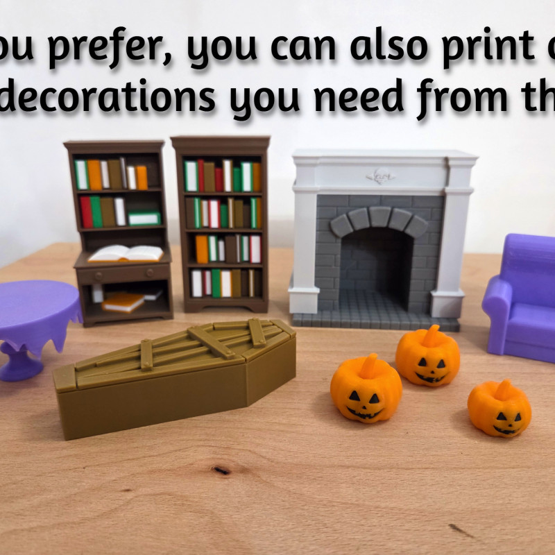 Mini Halloween Evi Dioraması - 3D Baskı Dekor