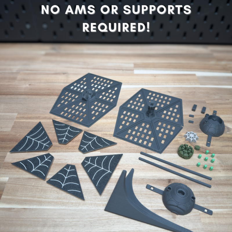 3D Baskı Kravatlı Örümcek Oyuncak - Desteksiz, Yapıştırıcısız