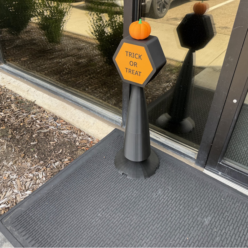 Cadılar Bayramı Işıklı Trick-or-Treat Tabela Standı - 3D Baskı Dekor