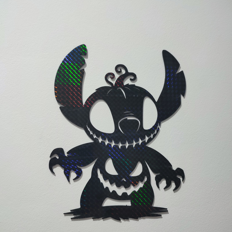 Halloween 2025 Stitch Karanlıkta Parlayan Dekoratif 3D Duvar Tablosu