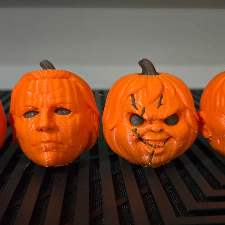 Korku Temalı 3D Baskı Cadılar Bayramı Balkabağı Seti - Ünlü Kötü Karakterler